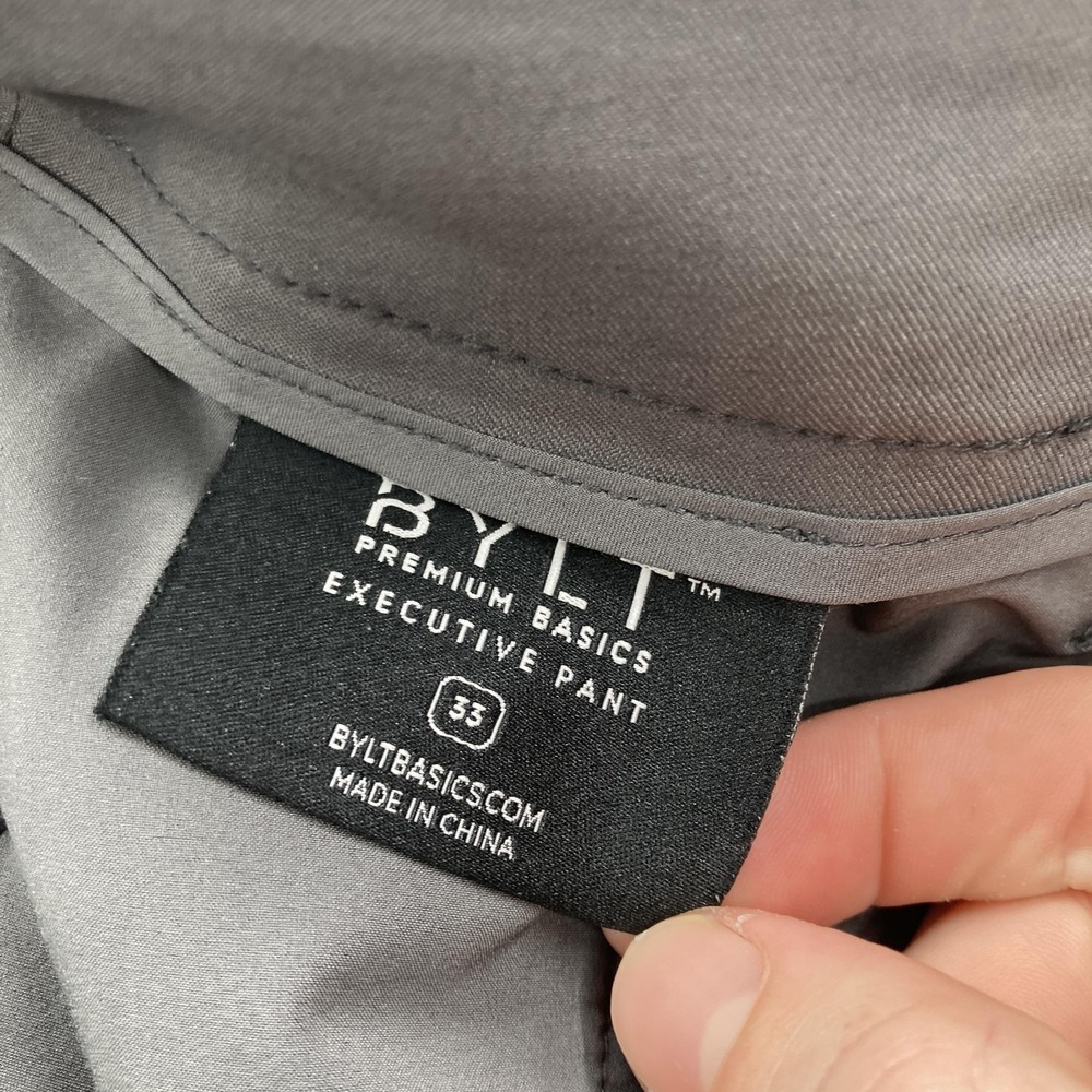 Bylt Pants Mens 33 Gray Executive Pant Dress Chino Office Business Casual Gym View 6